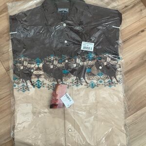 Panhandle Men's Western Shirt - Brown and Tan